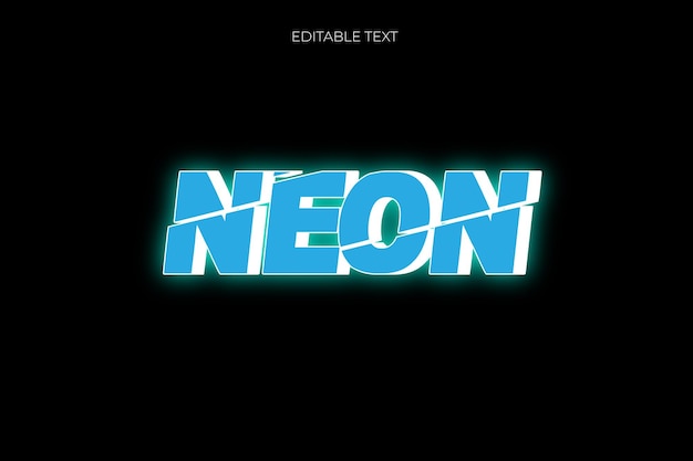 Neon 3d bewerkbaar teksteffect