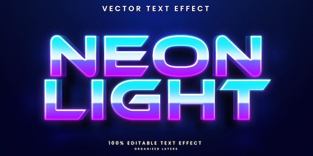 Vector neon 3d bewerkbare teksteffectsjabloon