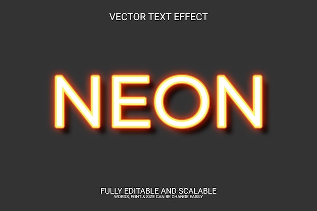 Neon 3D Fully Editable Vector EPS Text Effect Template