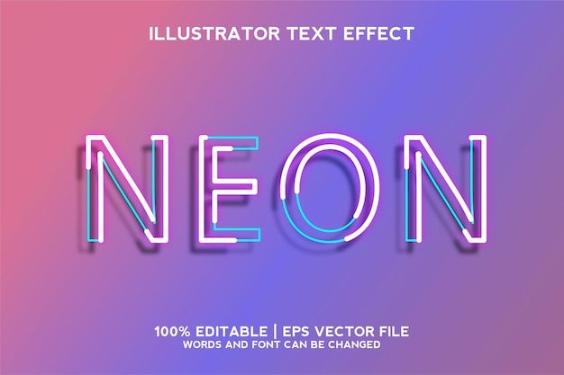 Neon 3D-teksteffectsjabloon