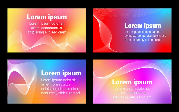 Vector neon abstract set of backgrounds