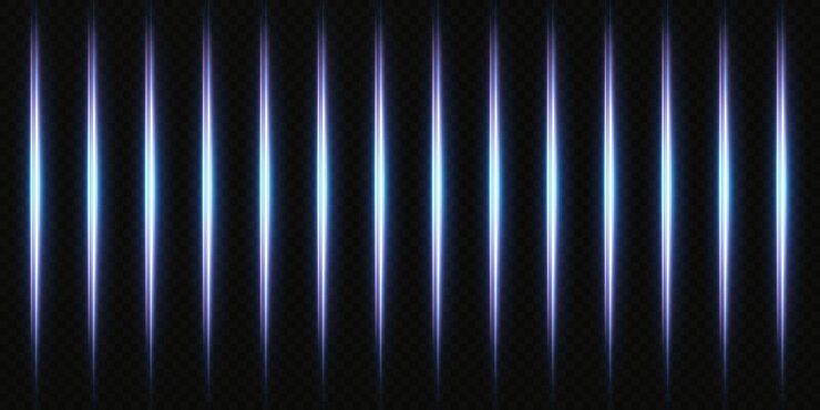 Vector neon abstracte lichten. gloeiende verticale lichtstralen achtergrond