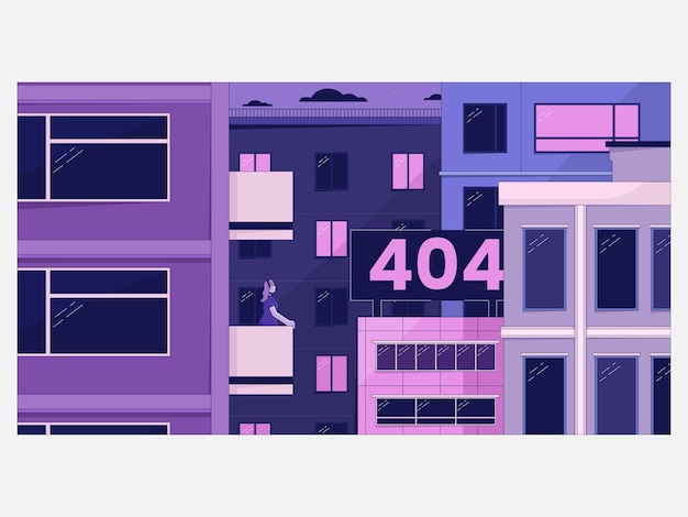 Vector neon aesthetic illustration pack looking on city error 404 illustration