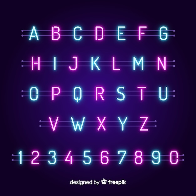 Neon alphabet