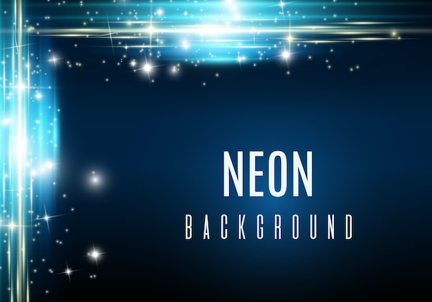 Neon background with blue light effect