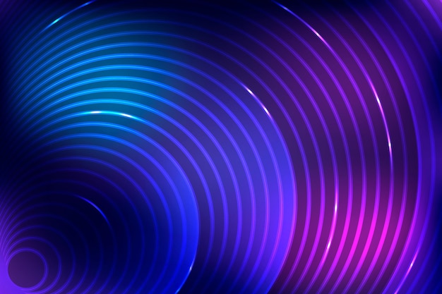 Neon background with circular shapes