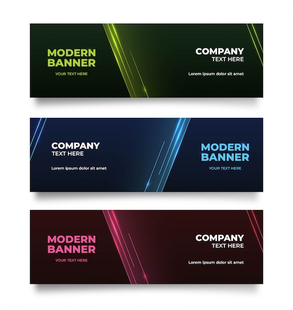 Vector neon banner design