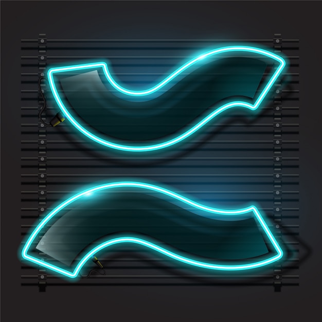 Neon banner template design.