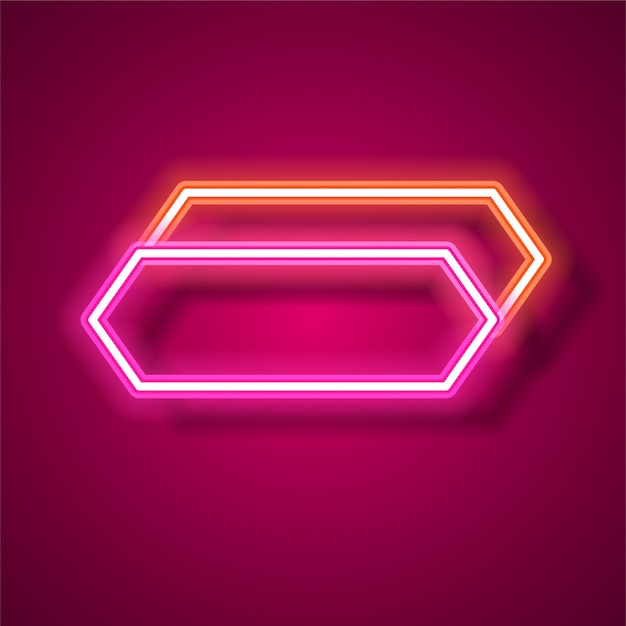 Neon banner template design.