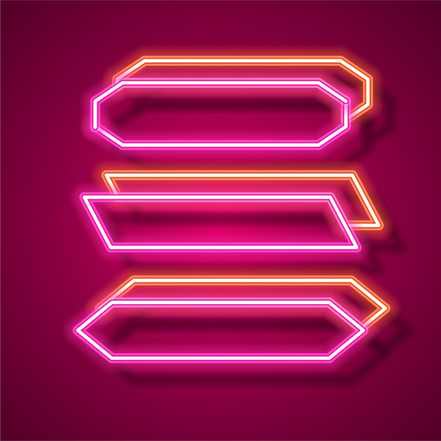 Neon banner template design.