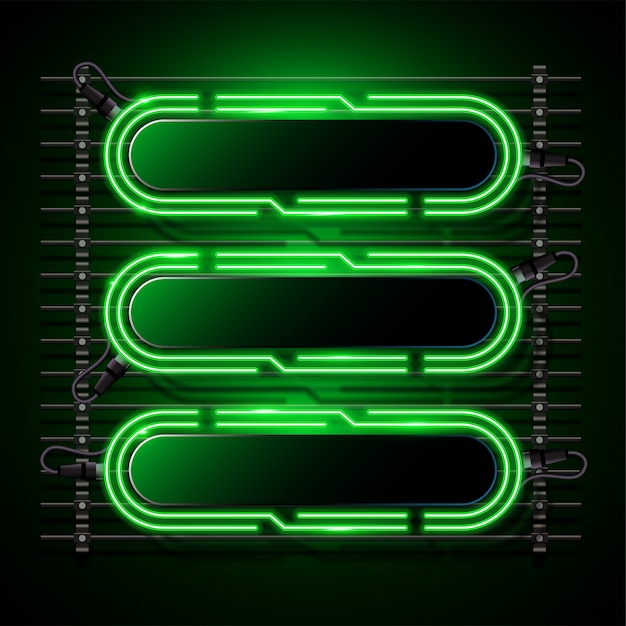 Neon banner template design.