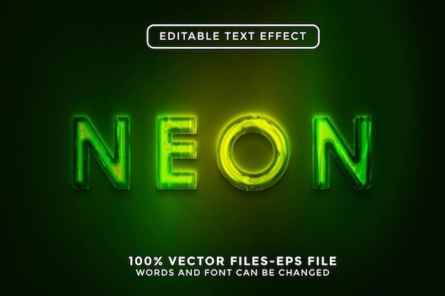 Neon bewerkbaar teksteffect