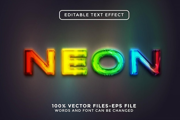 Neon bewerkbaar teksteffect