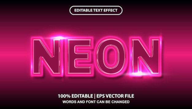 Neon bewerkbare teksteffectsjabloon