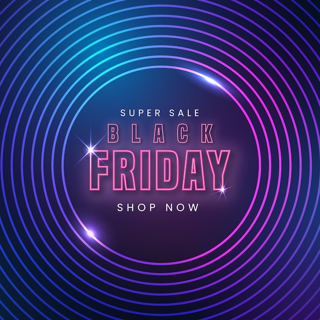 Neon black friday concept