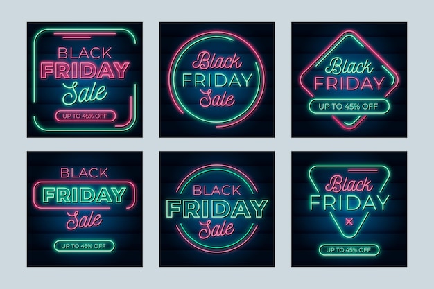 Neon black friday instagram posts