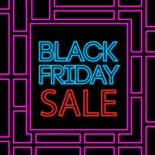 Neon black friday sale banner