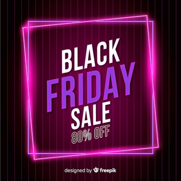 Neon black friday super sale banner