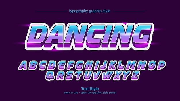 Неоновый Синий Фиолетовый Курсив Bold Text Effect