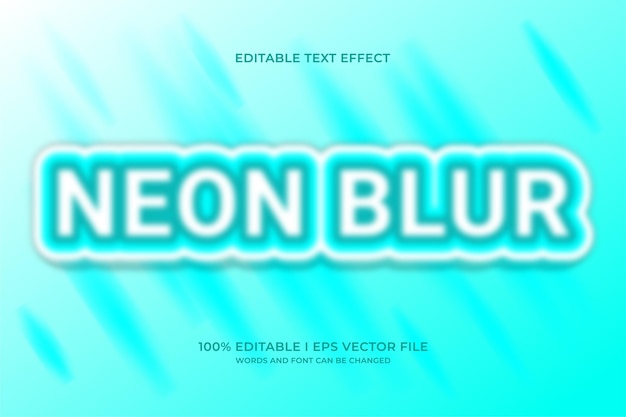 Neon blur editable text effect