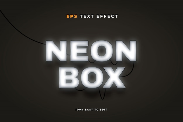 Vector neon box text effect