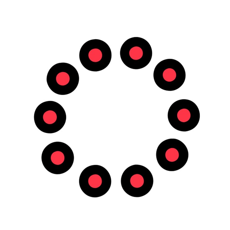 Vector neon bright light circles icon