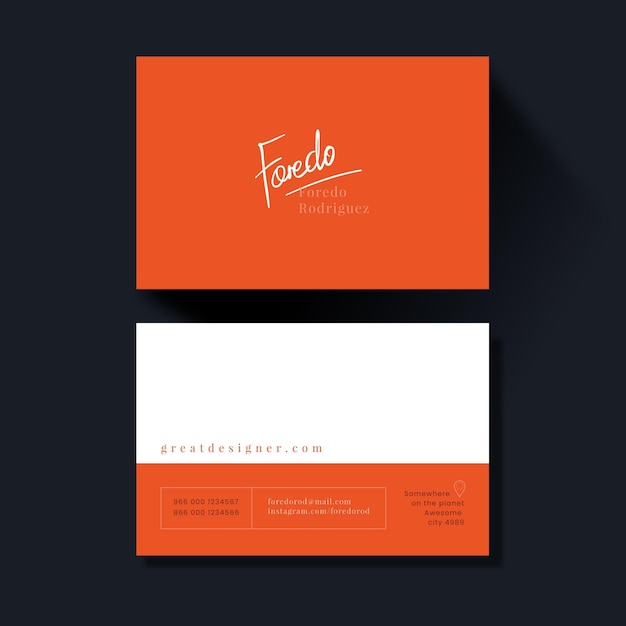 Neon business cards set
