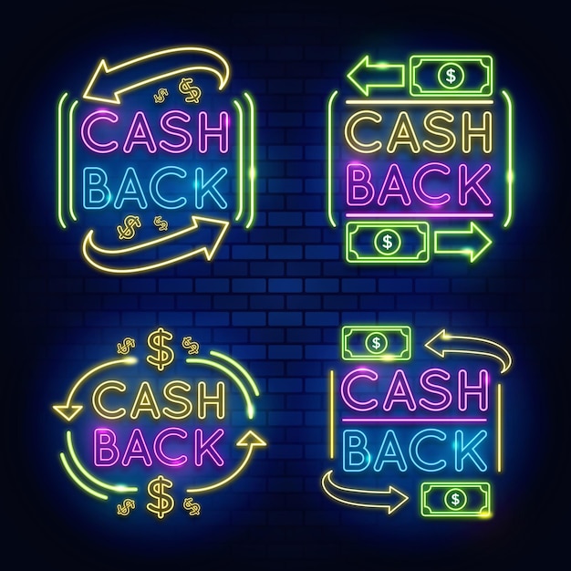 Accumulazione del segno di cashback al neon