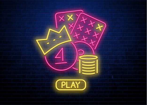 Vector neon casino teken