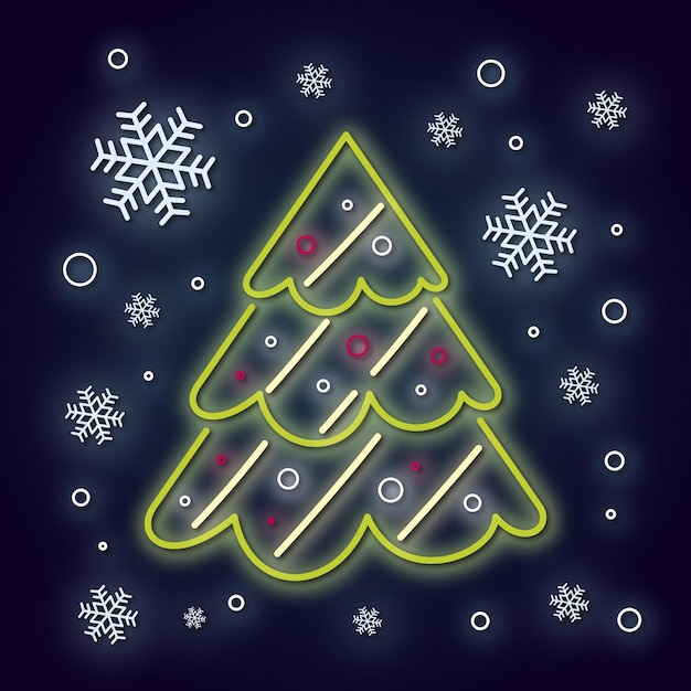 Neon christmas tree concept