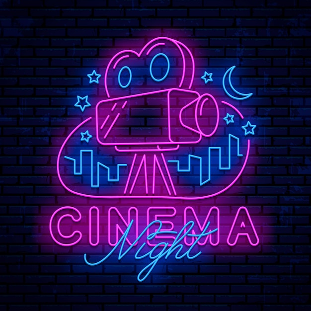 Neon cinema elements