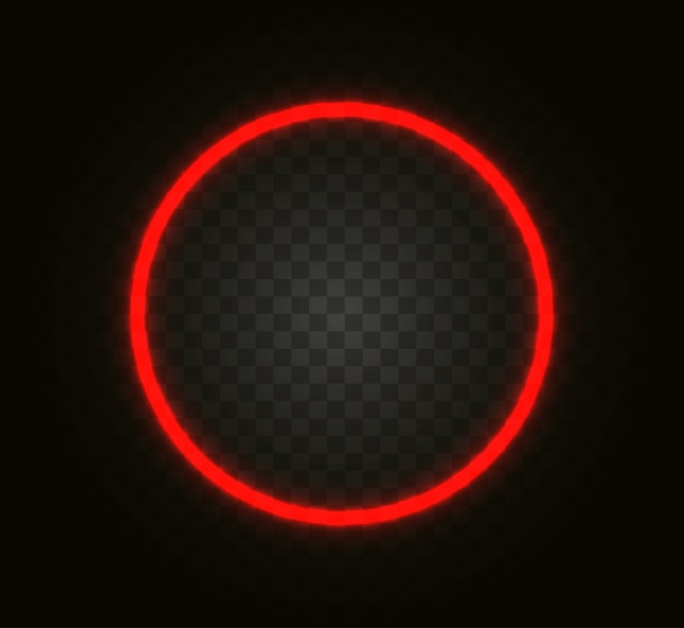 Neon circle isolated on transparent background.