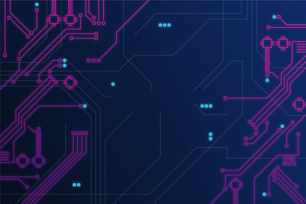 Neon circuit board background