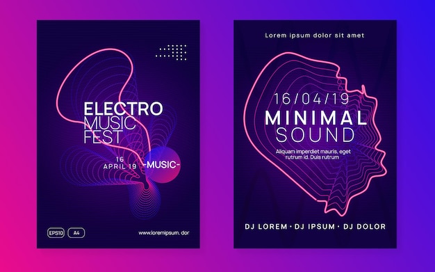Volantino neon club musica dance elettronica trance party dj electroni