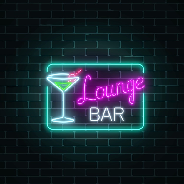 Neon cocktails loungebar inloggen Rechthoekkader.