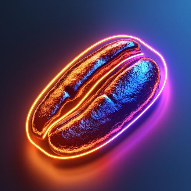 Neon Coffee bean vector