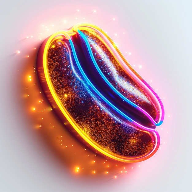 Neon Coffee bean vector