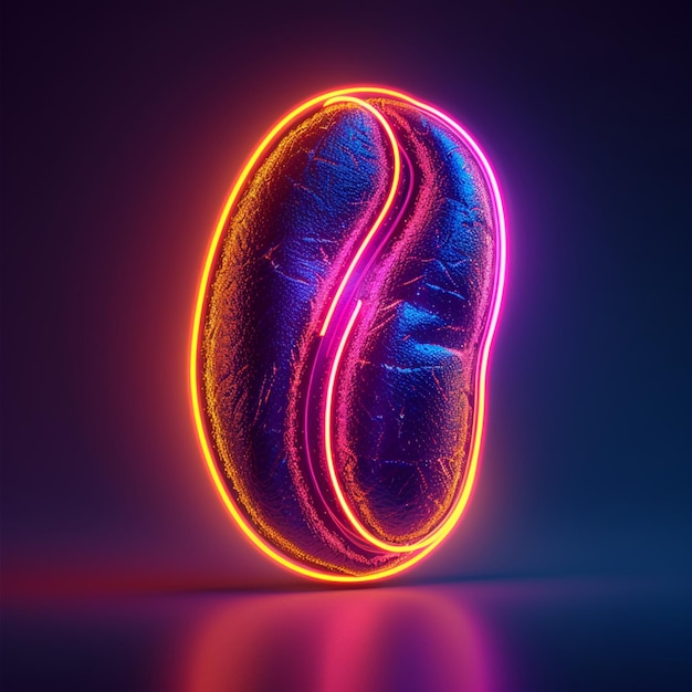 Neon Coffee bean vector