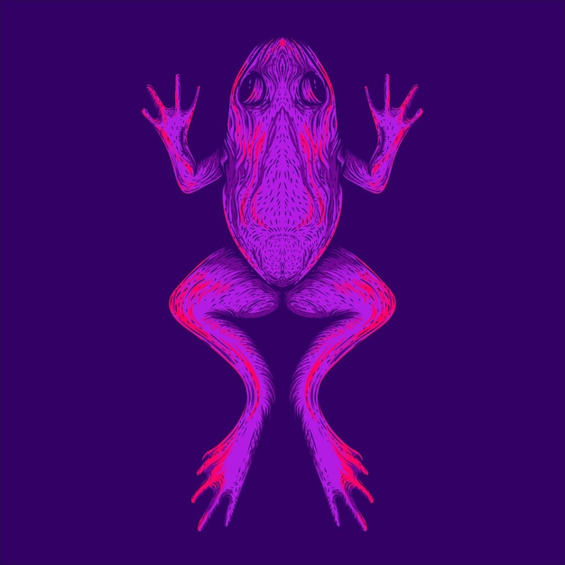 Vettore corpo di rana color neon