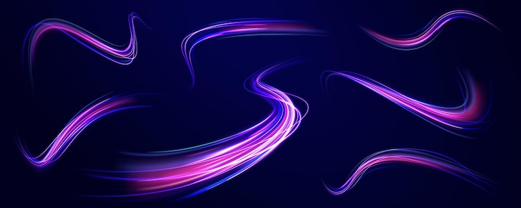 Vector neon color glowing lines background glowing wave swirl impulse cable lines