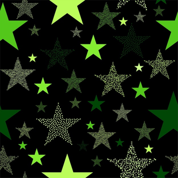 クリスマスや大晦日のための空のマルチカラーライトのネオンカラフルな星の花火