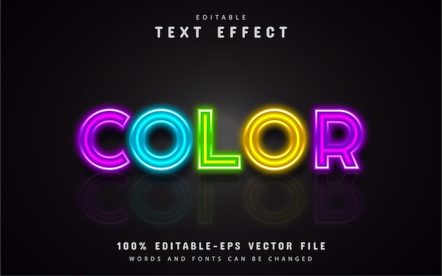 Neon colorful text effect