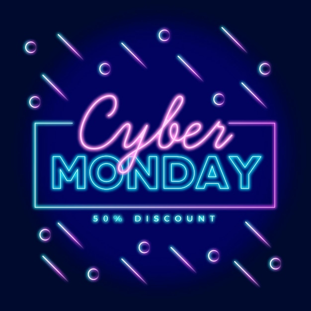 Neon cyber monday concept