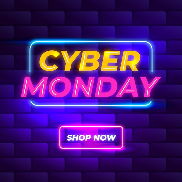 Neon cyber monday concet