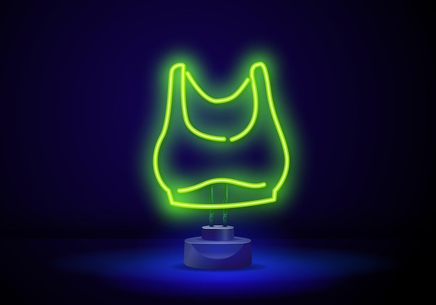 Vector neon damest-shirt of -top in een sportief reclameontwerp voor sportwinkels