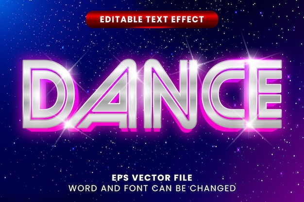Neon dance 3d editable text effect