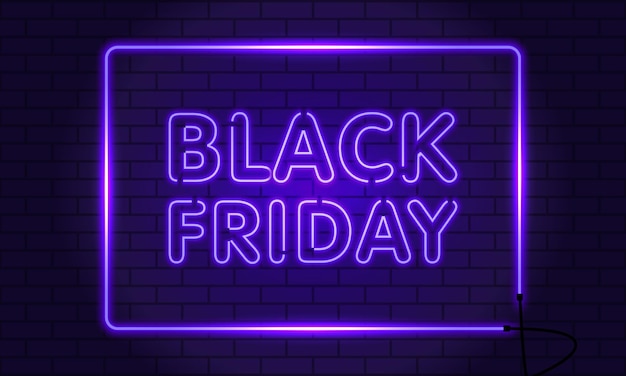 Neon dark sign for Black Friday sale