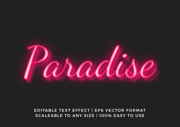 Vector neon digital retro text effect