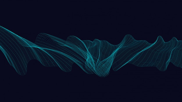 Neon Digital Sound Wave background