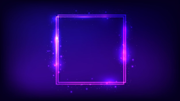 Vector neon double square frame